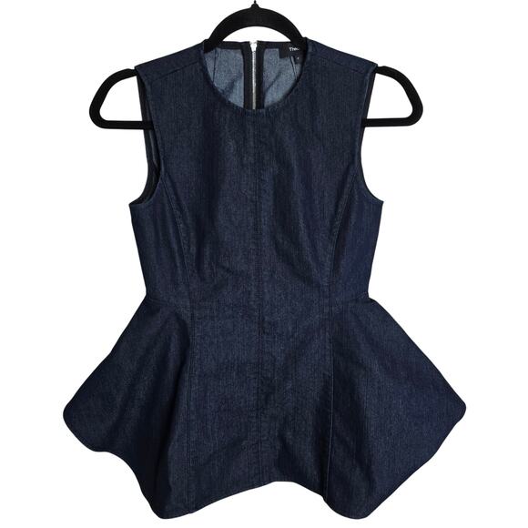 Theory Denim Sleeveless Peplum Top Size Small - Picture 1 of 3